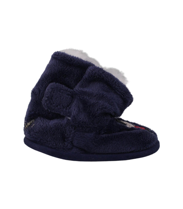 A Navy Winter Boots from The Little White Company in size 6-12M for boy. (Back View)