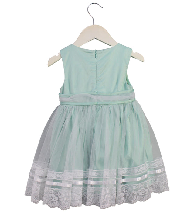 A Green Sleeveless Dresses from Chickeeduck in size 18-24M for girl. (Back View)