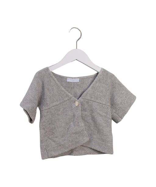 A Grey Cardigans from The Little White Company in size 2T for girl. (Front View)