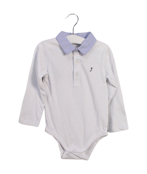 A White Long Sleeve Bodysuits from Jacadi in size 12-18M for boy. (Front View)