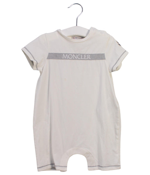 A Ivory Short Sleeve Rompers from Moncler in size 6-12M for neutral. (Front View)