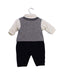A Grey Long Sleeve Jumpsuits from Chickeeduck in size 0-3M for boy. (Back View)