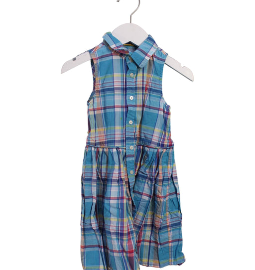 A Blue Sleeveless Dresses from Polo Ralph Lauren in size 4T for girl. (Front View)