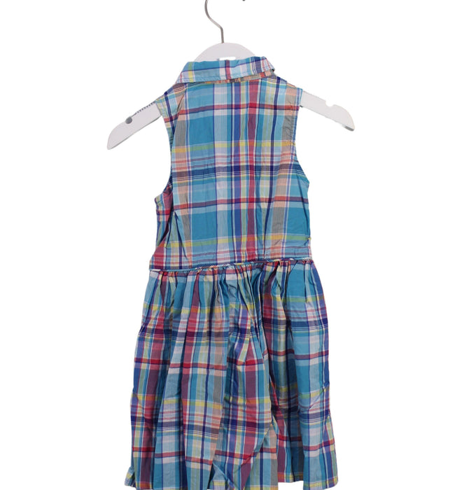 A Blue Sleeveless Dresses from Polo Ralph Lauren in size 4T for girl. (Back View)