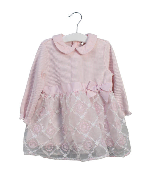 A Pink Long Sleeve Dresses from Chickeeduck in size 18-24M for girl. (Front View)