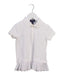 A White Short Sleeve Polos from Polo Ralph Lauren in size 5T for girl. (Front View)