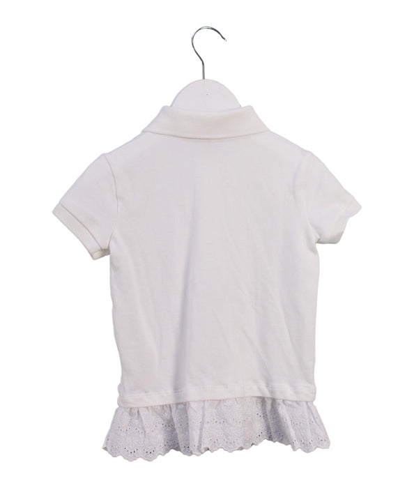 A White Short Sleeve Polos from Polo Ralph Lauren in size 5T for girl. (Back View)