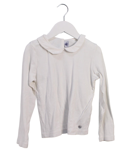 A White Long Sleeve Tops from Petit Bateau in size 6T for girl. (Front View)