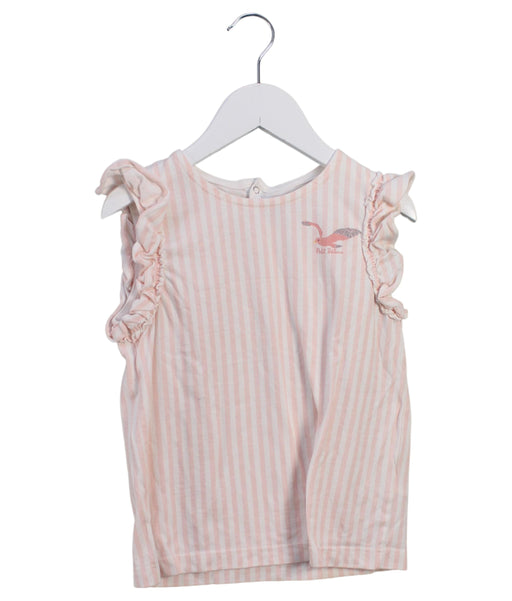 A Pink Sleeveless Tops from Petit Bateau in size 8Y for girl. (Front View)