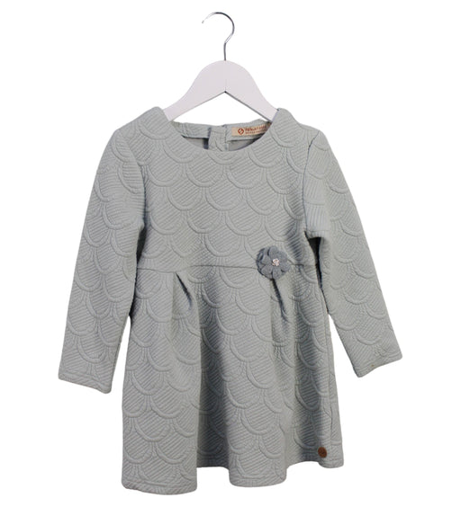 A Green Long Sleeve Dresses from Fenja Fame in size 3T for girl. (Front View)