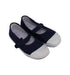 A Navy Flats from Jacadi in size 5T for girl. (Front View)
