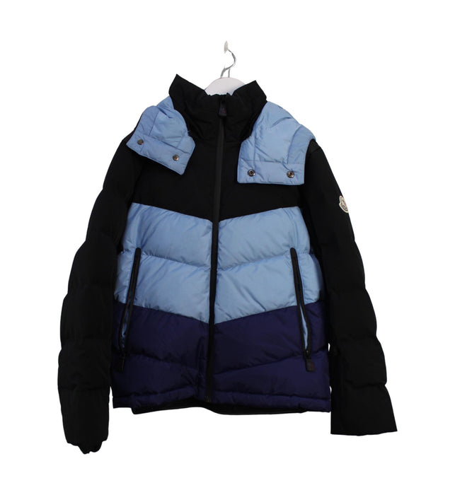 A Black Ski Jackets from Moncler in size 10Y for boy. (Front View)