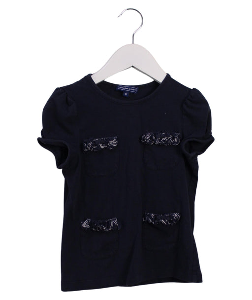 A Navy Short Sleeve Tops from Nicholas & Bears in size 6T for girl. (Front View)