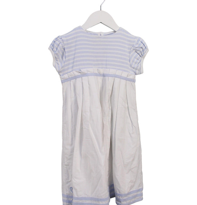 A Blue Short Sleeve Dresses from Chateau de Sable in size 4T for girl. (Front View)