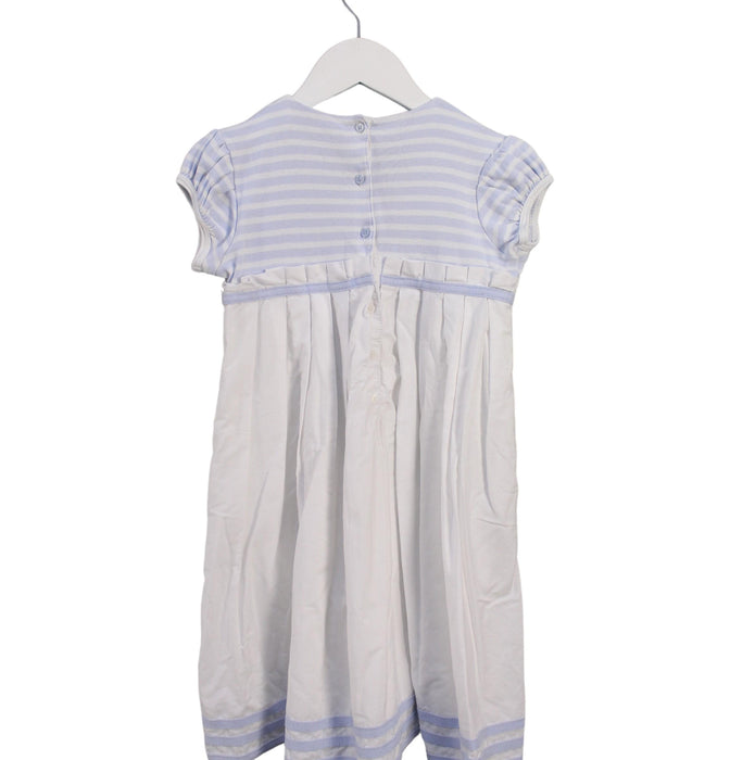 A Blue Short Sleeve Dresses from Chateau de Sable in size 4T for girl. (Back View)