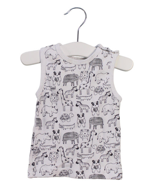 A White Sleeveless Tops from Tiny Twig in size 3-6M for boy. (Front View)