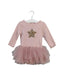 A Pink Long Sleeve Dresses from Petit Bateau in size 6-12M for girl. (Front View)
