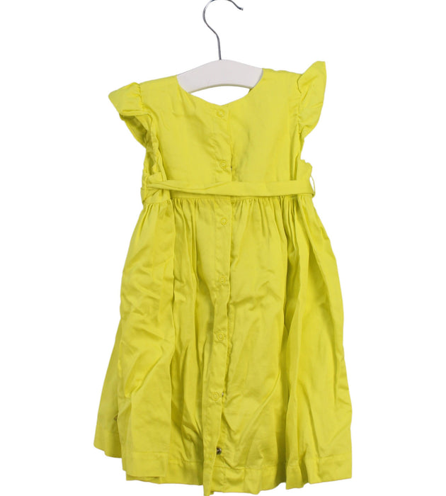 A Yellow Short Sleeve Dresses from Petit Bateau in size 2T for girl. (Back View)