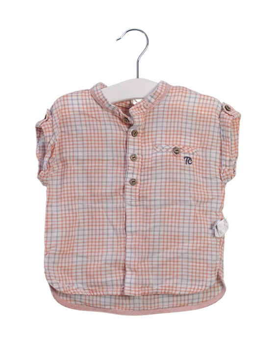 A Orange Short Sleeve Tops from Tartine et Chocolat in size 6-12M for girl. (Front View)