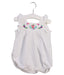 A White Short Sleeve Rompers from Bonton in size 3-6M for girl. (Front View)
