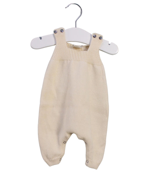 A Ivory Sleeveless Jumpsuits from Bonton in size 0-3M for girl. (Front View)