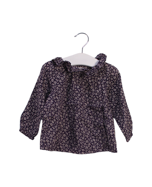 A Purple Long Sleeve Tops from Rose et Théo in size 6-12M for girl. (Front View)