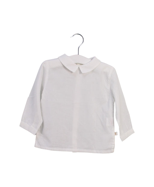 A White Long Sleeve Tops from Les Enfantines in size 6-12M for girl. (Front View)