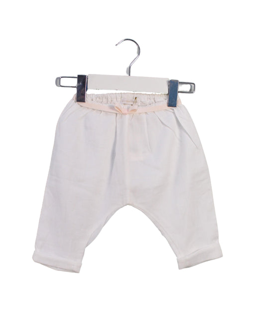 A White Casual Pants from Les Enfantines in size 0-3M for girl. (Front View)