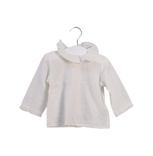A Ivory Long Sleeve Tops from Bonpoint in size 6-12M for girl. (Front View)