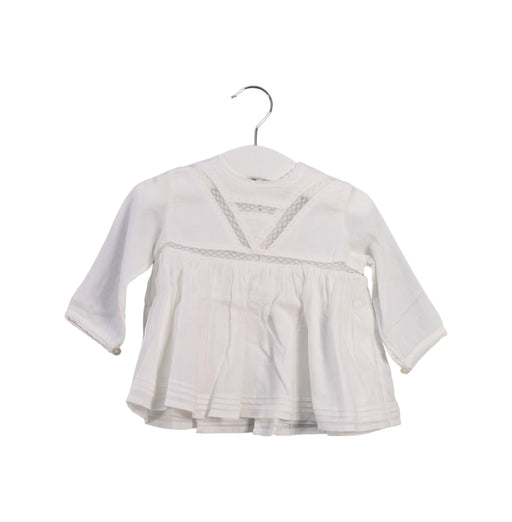 A Ivory Long Sleeve Tops from Bonton in size 3-6M for girl. (Front View)