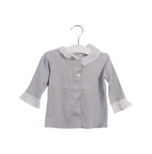A Grey Long Sleeve Tops from Agnes b. in size 3-6M for girl. (Front View)