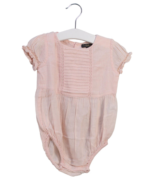 A Pink Short Sleeve Bodysuits from Velveteen in size 12-18M for girl. (Front View)