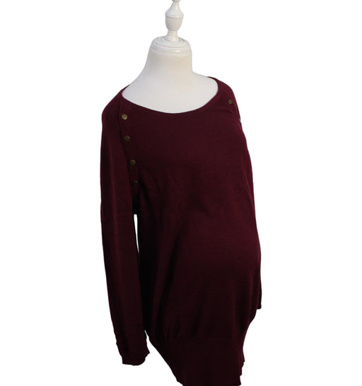 A Burgundy Knit Sweaters from Mayarya in size L for maternity. (Front View)