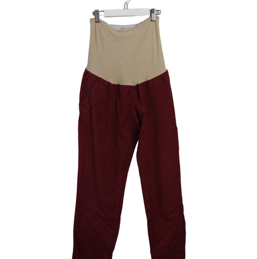 A Red Casual Pants from A Pea in the Pod in size L for maternity. (Front View)