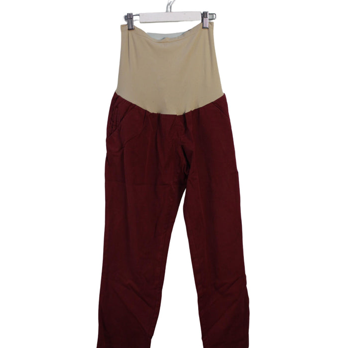 A Red Casual Pants from A Pea in the Pod in size L for maternity. (Front View)