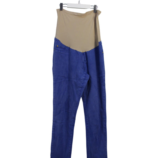 A Blue Casual Pants from LED (Luxe Essential Denim) in size L for maternity. (Front View)