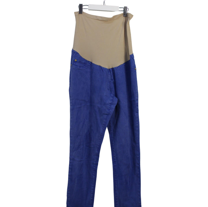 A Blue Casual Pants from LED (Luxe Essential Denim) in size L for maternity. (Front View)