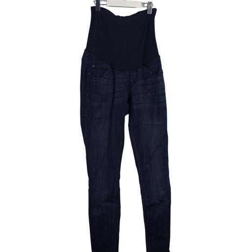 A Navy Jeans from Indigo Blue in size L for maternity. (Front View)