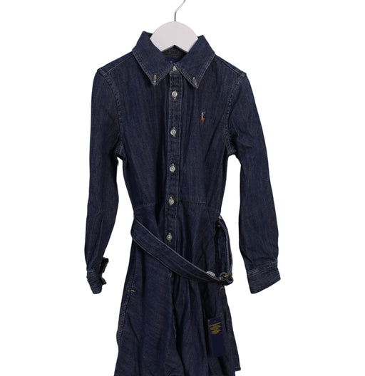 A Navy Long Sleeve Dresses from Ralph Lauren in size 4T for girl. (Front View)