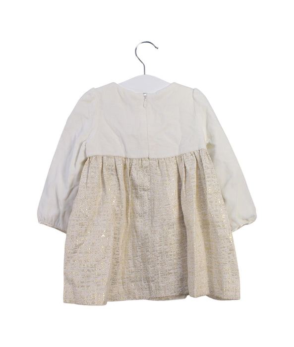 A Ivory Long Sleeve Dresses from Kingkow in size 12-18M for girl. (Back View)