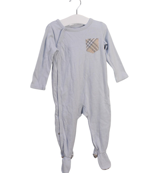 A Blue Onesies from Burberry in size 6-12M for boy. (Front View)