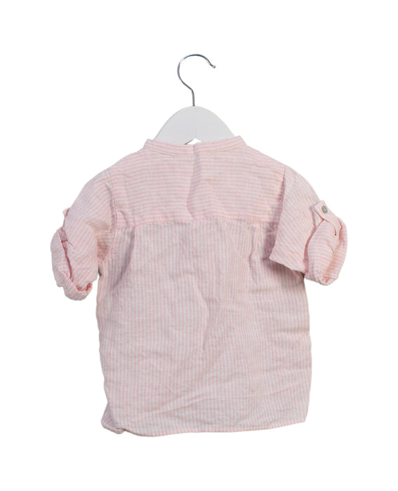 A Pink Short Sleeve Tops from Laranjinha in size 12-18M for girl. (Back View)