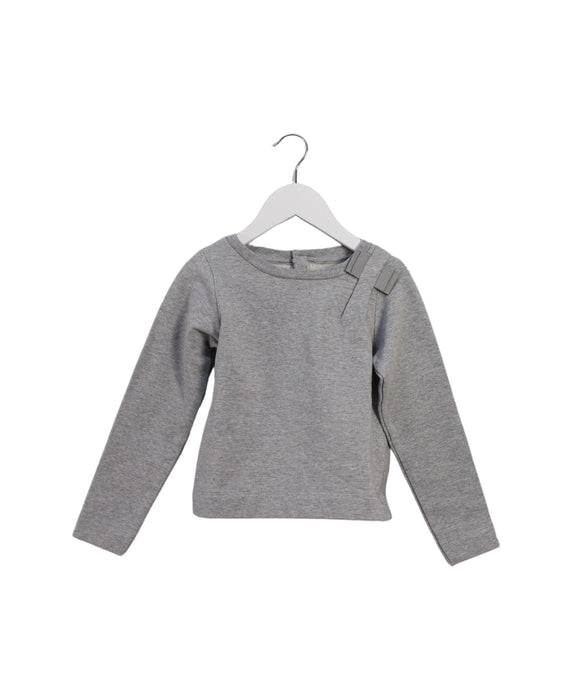 A Grey Long Sleeve Tops from Jacadi in size 6T for girl. (Front View)