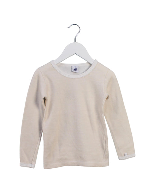 A Beige Long Sleeve Tops from Petit Bateau in size 6T for neutral. (Front View)