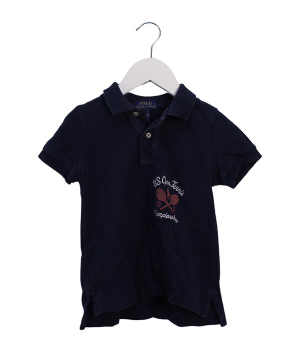 A Blue Short Sleeve Polos from Polo Ralph Lauren in size 2T for boy. (Front View)