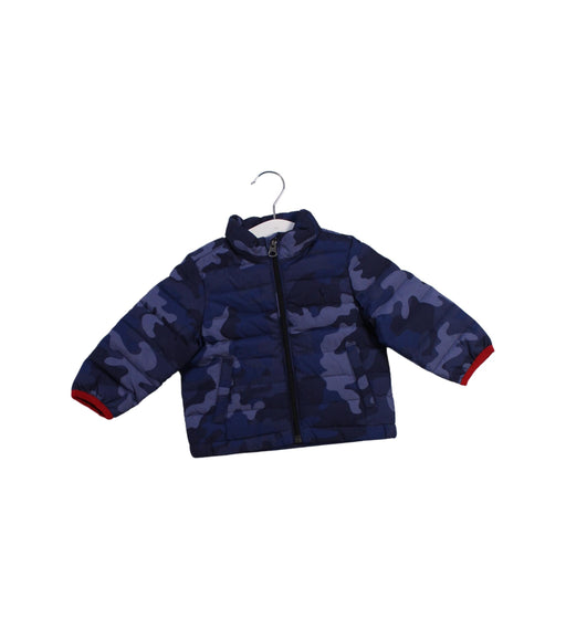 A Navy Puffer/Quilted Jackets from Ralph Lauren in size 6-12M for boy. (Front View)