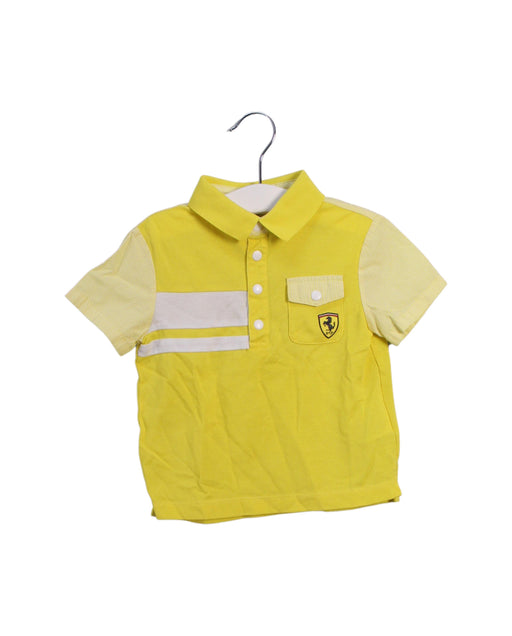 A Yellow Short Sleeve Polos from Ferrari in size 12-18M for boy. (Front View)