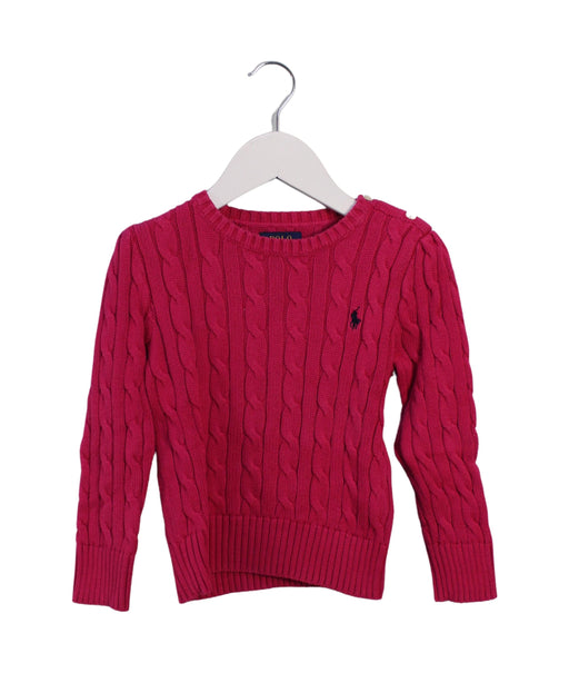 A Pink Knit Sweaters from Polo Ralph Lauren in size 3T for girl. (Front View)