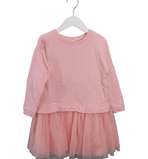 A Pink Long Sleeve Dresses from Seed in size 5T for girl. (Front View)
