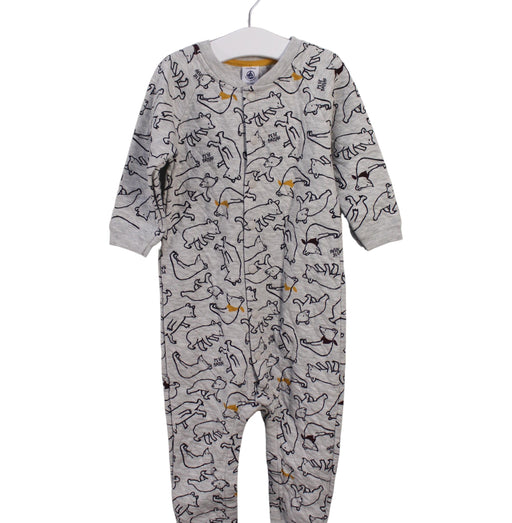 A Grey Long Sleeve Jumpsuits from Petit Bateau in size 18-24M for neutral. (Front View)